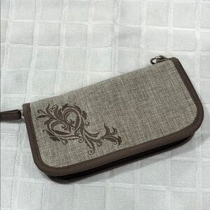Elegant Brown and Tan Clutch Wallet
